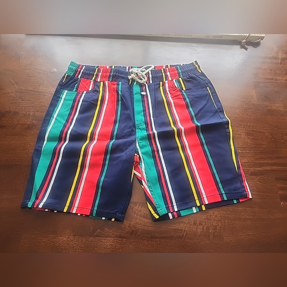 Fresh Prints of Bel-Air Stretch Twill Shorts Men's XL Multi Striped Drawstring